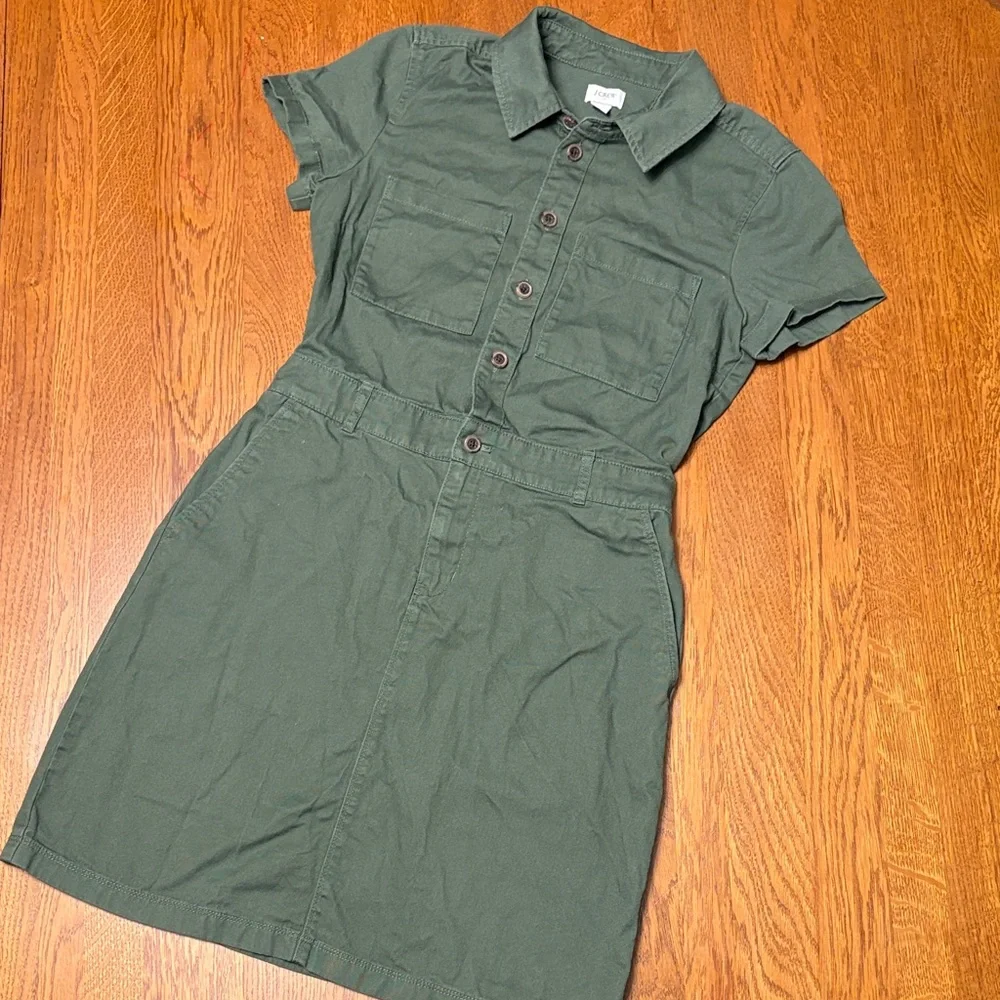 J. Crew small cotton Forest Green Mini Dress